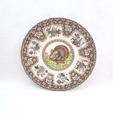 Spode Thanksgiving Brown, Multicolor (No Trim) Turkey Dinner Plate BRAND NEW Flat Cup and Saucer 