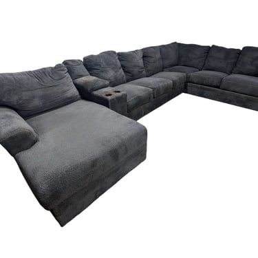 Gray Cloth U-Shaped Sectional