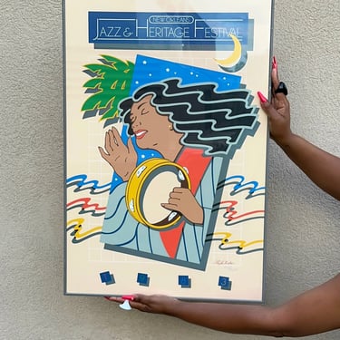 1983 Framed New Orleans Jazz Festival Poster