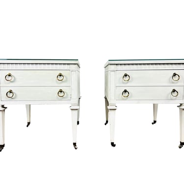 #1061 Pair of Louis XVI Style French Nightstands / End Tables