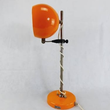 Table Lamp, Vintage Desk Lamp, Retro Lighting, Vintage Table Lamp, Orange Table Lamp, Orange Lamp, Mid Century Lamp 