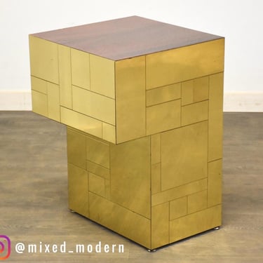 Paul Evans Cityscape Brass and Rosewood End Table 