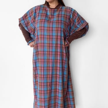 1980s Colorful Plaid Dress, sz. 6XL