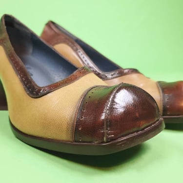 1990s funky retro autumn heels by Shellys of London. (Size 7) 