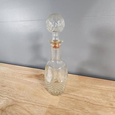 Vintage Clear Glass Liquor Bottle 12