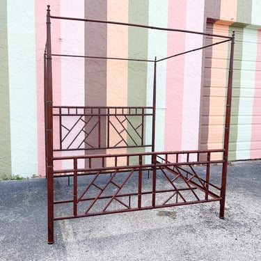 Chippendale Metal King Canopy Bed