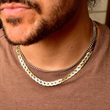 Vintage Solid 14K Gold Curb Chain, Solid Thick Articulated Gold Chain, Hallmarked KIBRA 585, Unisex Gold Chain, 19 3/4