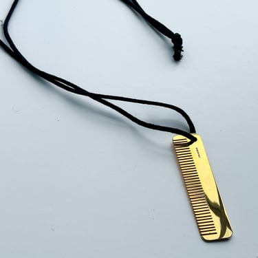 Vintage Brass Comb Necklace