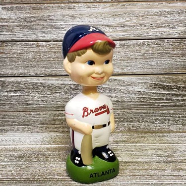 1998 Vintage Atlanta Braves Boy Bobblehead, Twins Enterprise Inc, Major League Baseball Collectible, MLB Sports Memorabilia, Vintage Toys 