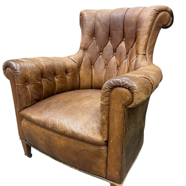 English Victorian Period Leather Armchair