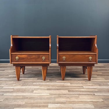 Pair of Mid-Century Modern Sculpted Night Stands by Stanley, c.1960’s 