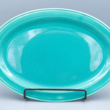 Vernon Kilns Early California Turquoise Oval Serving Platter | Vintage California Pottery Mid Century Modern Dinnerware Montecito Shape 