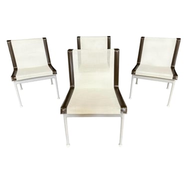 Four Vintage Mid Century Modern 1966 Leisure Collection Patio Dining Chairs by Richard Schultz for Knoll 