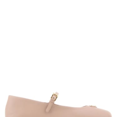 Prada Women Powder Pink Nappa Leather Ballerinas