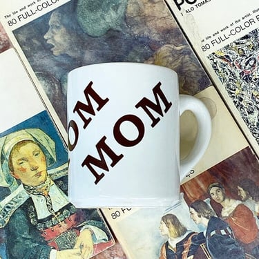 Vintage Mom Mug Retro 1970s Houze + White Ceramic + Brown Lettering + Mother + Mothers Day + Birthday Gift + Coffee or Tea + Kitchen Decor 
