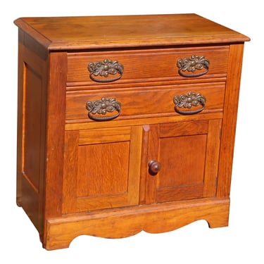 Antique Victorian Oak Small Chest Commode Washstand Farmhouse Cabinet