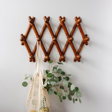 vintage french faux bamboo accordion coat rack