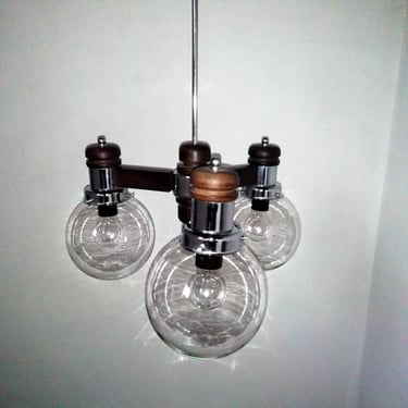 Vintage Ceiling Lamp / Three Bulb Chandelier / Hanging Lamp/ Pendant Light / Lightning/ 70s Yugoslavia 