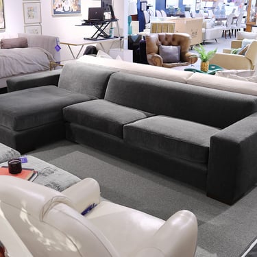 Kravet Charcoal Gray 2-Piece Wide Track Arm Sectional