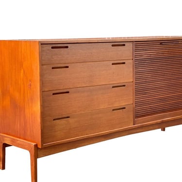 Free Shipping Within Continental US - Vintage Imported Danish Modern Teak Credenza/Buffet. Tambour Door by William Watting 