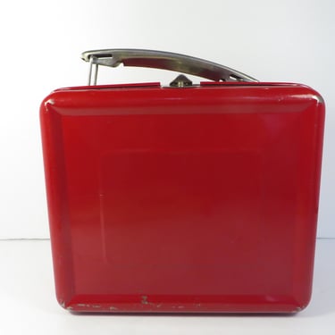 Vintage Red Metal Lunch Box  -  Red Lunch Box 