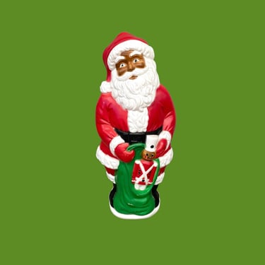 Vintage Santa Blow Mold 1990s Grand Venture + African American + Black Santa + Large Size + Christmas + Holiday Yard and Lawn Decor 