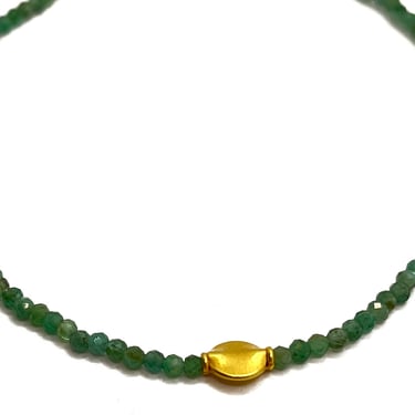 Margaret Solow | Emerald and 18KT Gold Bead Bracelet