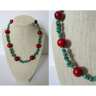 Vintage Faux Turquoise Necklace Southwestern Jewelry 