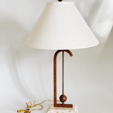 Stone &amp; Metal Table Lamp