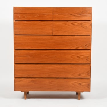 Danish Modern Teak Organizer | Tall Dresser w ‘Split’ Drawers