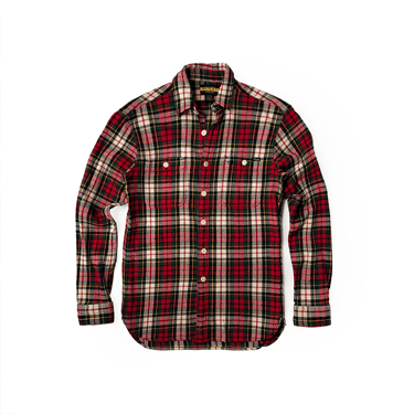 RUGBY RALPH LAUREN RED HEAVY COTTON FLANNEL SHIRT