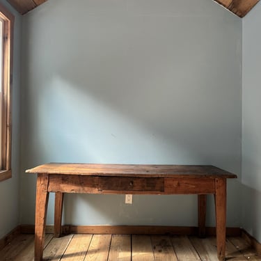 Antique French Oak Harvest Table 