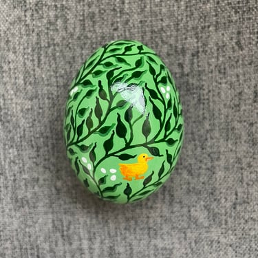 Easter Egg, Hand Painted, Ceramic, Green 