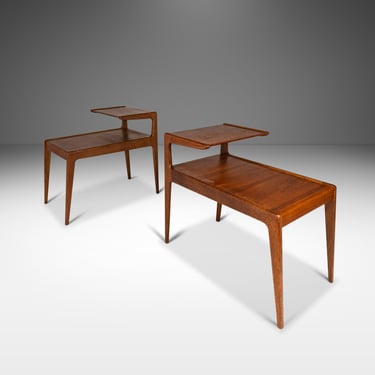 Set of Two (2) Danish Modern Two-Tier Side Tables in Teak by Kurt Østervig for Jason Møbler, Denmark, c. 1960's 