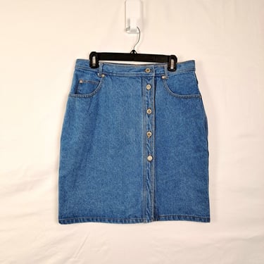 Vintage 90s Gitano Denim Skirt, Size Large / Extra Large 