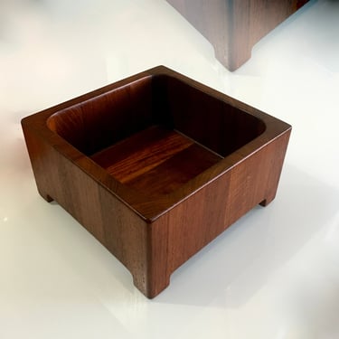 Remarkable Large Vintage Mid Century Modern Handcrafted Teak Footed Box By Jens Quistgaard Denmark 1950's 