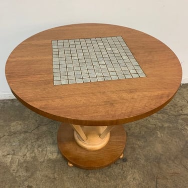 Monte Carlo Pedestal table with inlay by Lane 