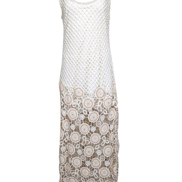 Jonathan Simkhai - Ivory & Beige Crochet Knit Sleeveless Dress Sz 12