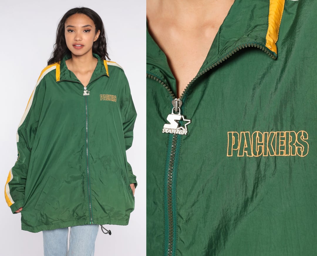 Vintage 90s Green Bay Packers Starter ProLine Full Zip Puffer Jacket - Mens  XXL