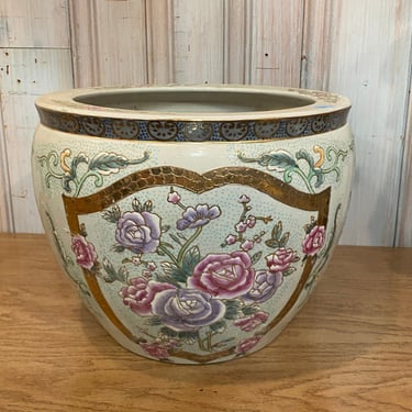 Chinese Fish Bowl Planter with Roses