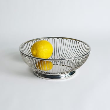 Alessi Bread Basket/Fruit Bowl, 18/10 Stainless Steel, Made in Italy, Vintage 1970's 