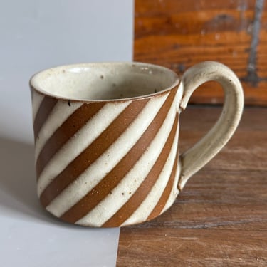 Americano Mug - Brown and White Striped 