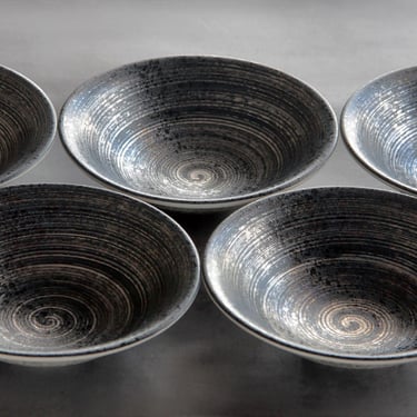 16cm / Silver Glaze Ceramic Bowl | Japanese Tableware 