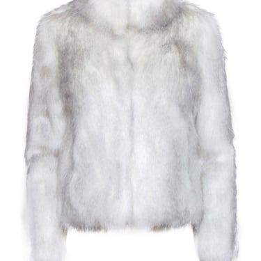 Unreal Fur - White &amp; Grey Blend Faux Fur Coat Sz XS