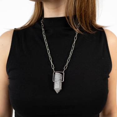 Sterling Plated Rutilated Quartz Pendant Necklace