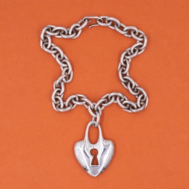 Robert Lee Morris Heart Padlock Necklace c1990