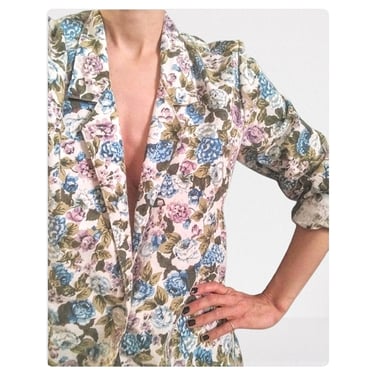 vintage 80's floral blazer (Size: S)