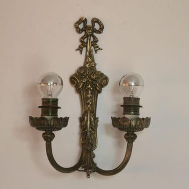 vintage wall lamps / two-arm lamp / brass / france / aplique / 1950s 
