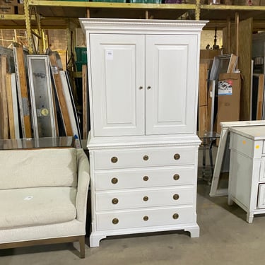 White Two-Piece Armoire