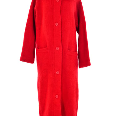 Red Knit Maxi Coat